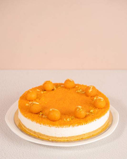 Motichoor Ladoo Cheese Cake (*contains egg*)